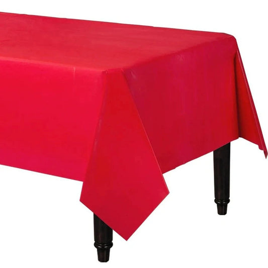 Party Pro Heavy Duty Plastic Table Cover Apple Red 54" x 108"