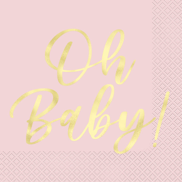 Pink "Oh Baby" Luncheon Napkins
