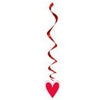 Pink and Red Heart Hanging Swirl Decorations