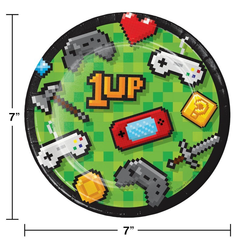 Plate 7" 8 Count Gaming Party