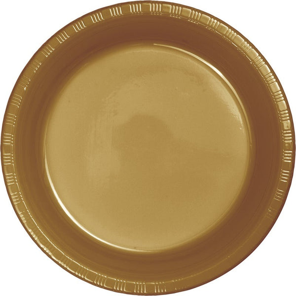 Plate 7" Plastic 20 Count Glittering Gold