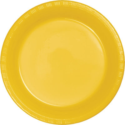 Plate 7" Plastic 20 Count School Bus Yellow