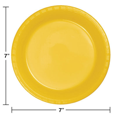 Plate 7" Plastic 20 Count School Bus Yellow