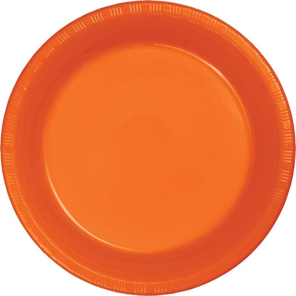 Plate 7" Plastic 20 Count Sunkissed Orange