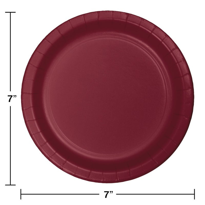 Plate 7" Sturdy Style 24 Count Burgundy