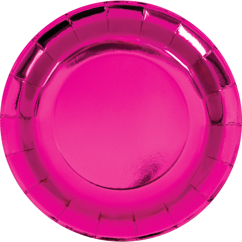 Plate 9" Foil 8 Count Pink