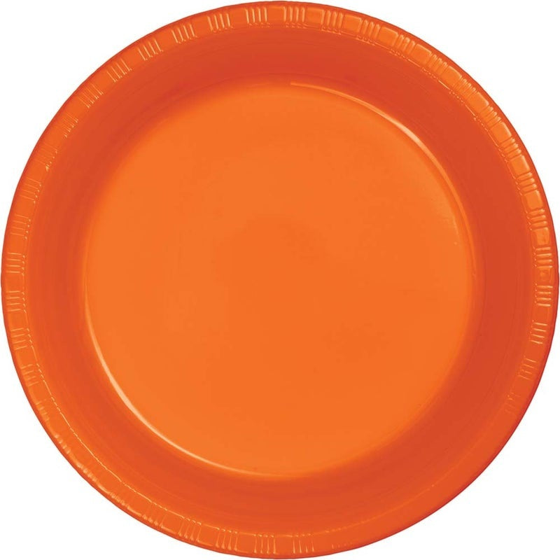 Plates 10", Plastic, 20 Count – Sunkissed Orange