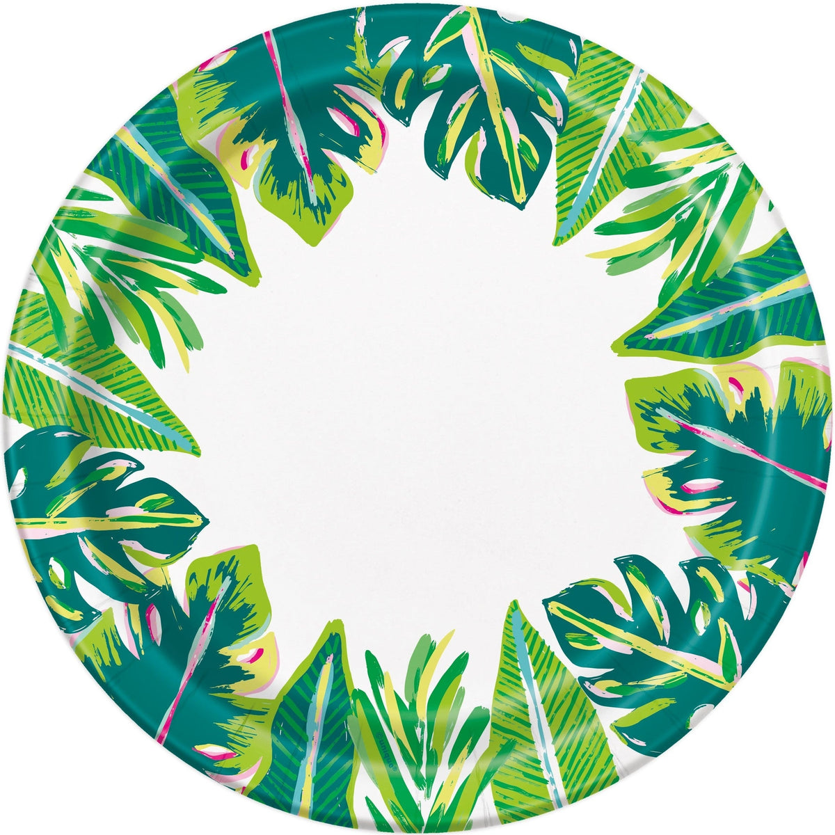Plates - 8 Tropical Leaves, 9", 8 Count