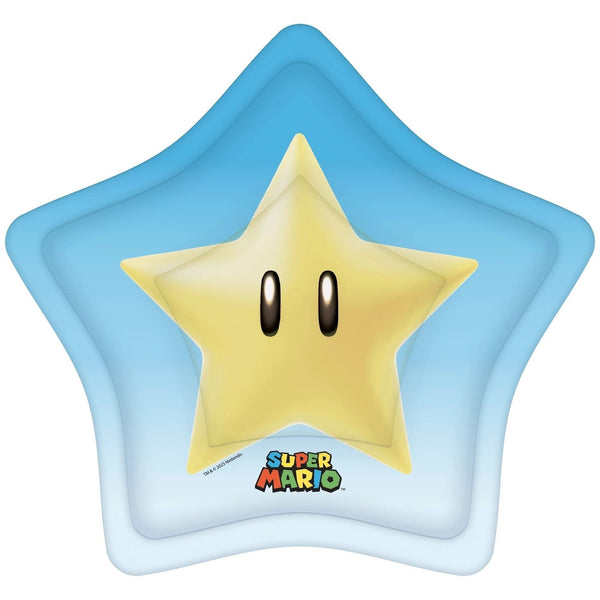 Plates - Blue, Star Shaped, Super Mario, 8", 8 Count