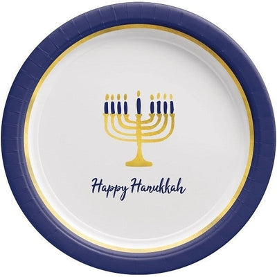 Hanukkah Lights 10" Round Paper Plates