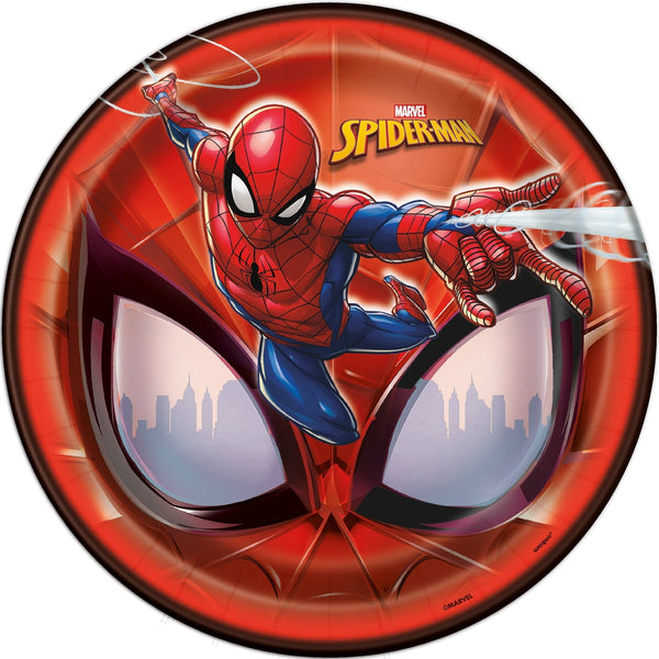 Plates - Paper, Red and Blue, Spider-Man, 9", 8 Count