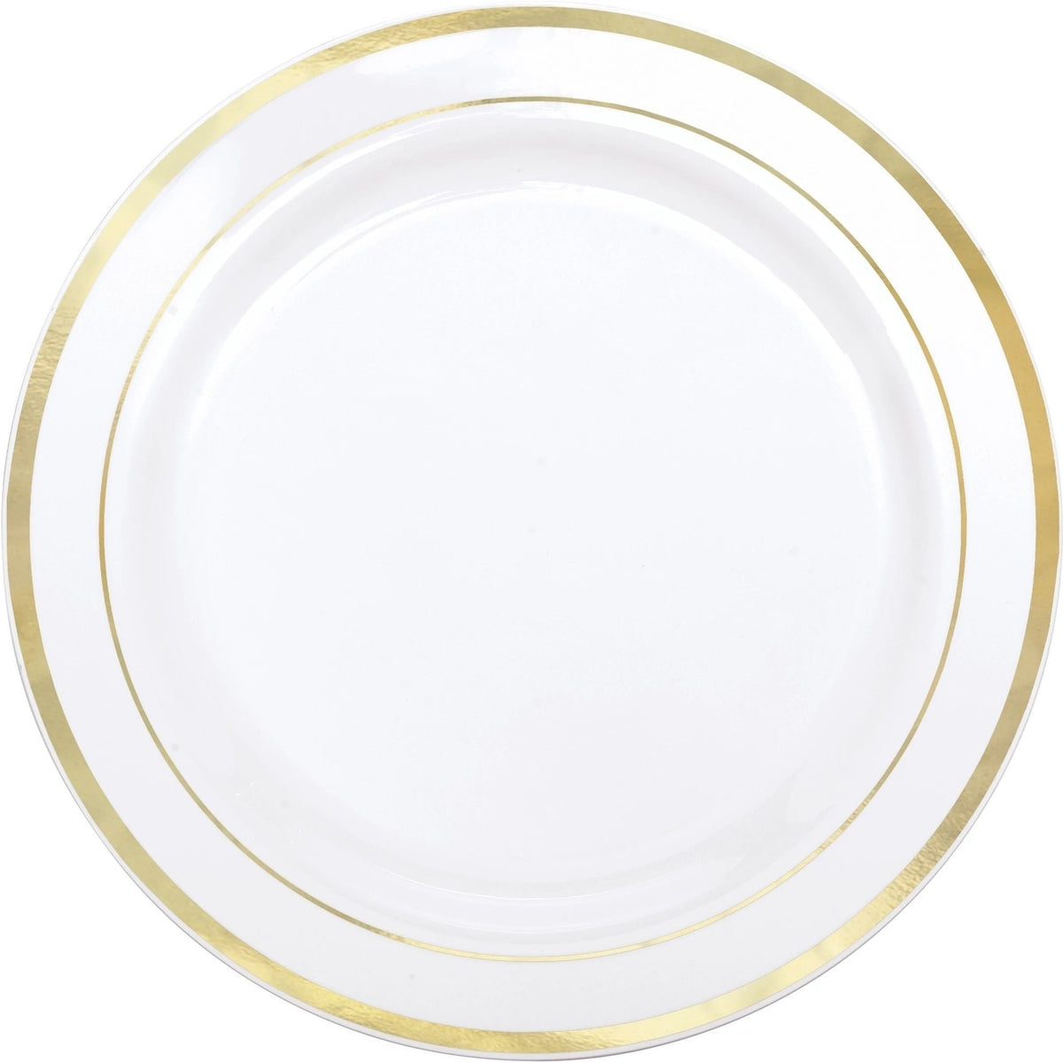 Premium 10 1/4" Plastic Plate with Gold Trim