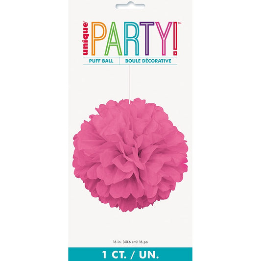 Puff Decoration – 16" – Hot Pink