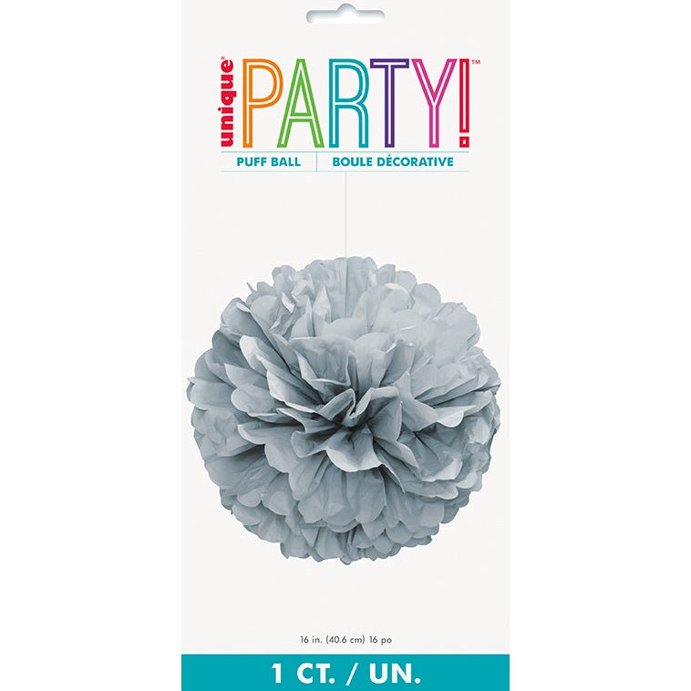 Puff Decoration – 16" – Silver