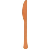 Pumpkin Orange Solid Premium Plastic Knives, 20 Count