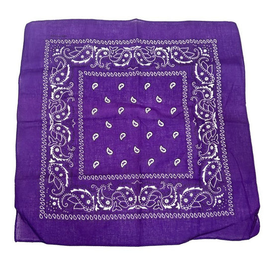 Purple Paisley Bandana 20x20in