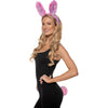Rabbit Headband Pink With Attached Plush Ears, Tail With Attached Clip