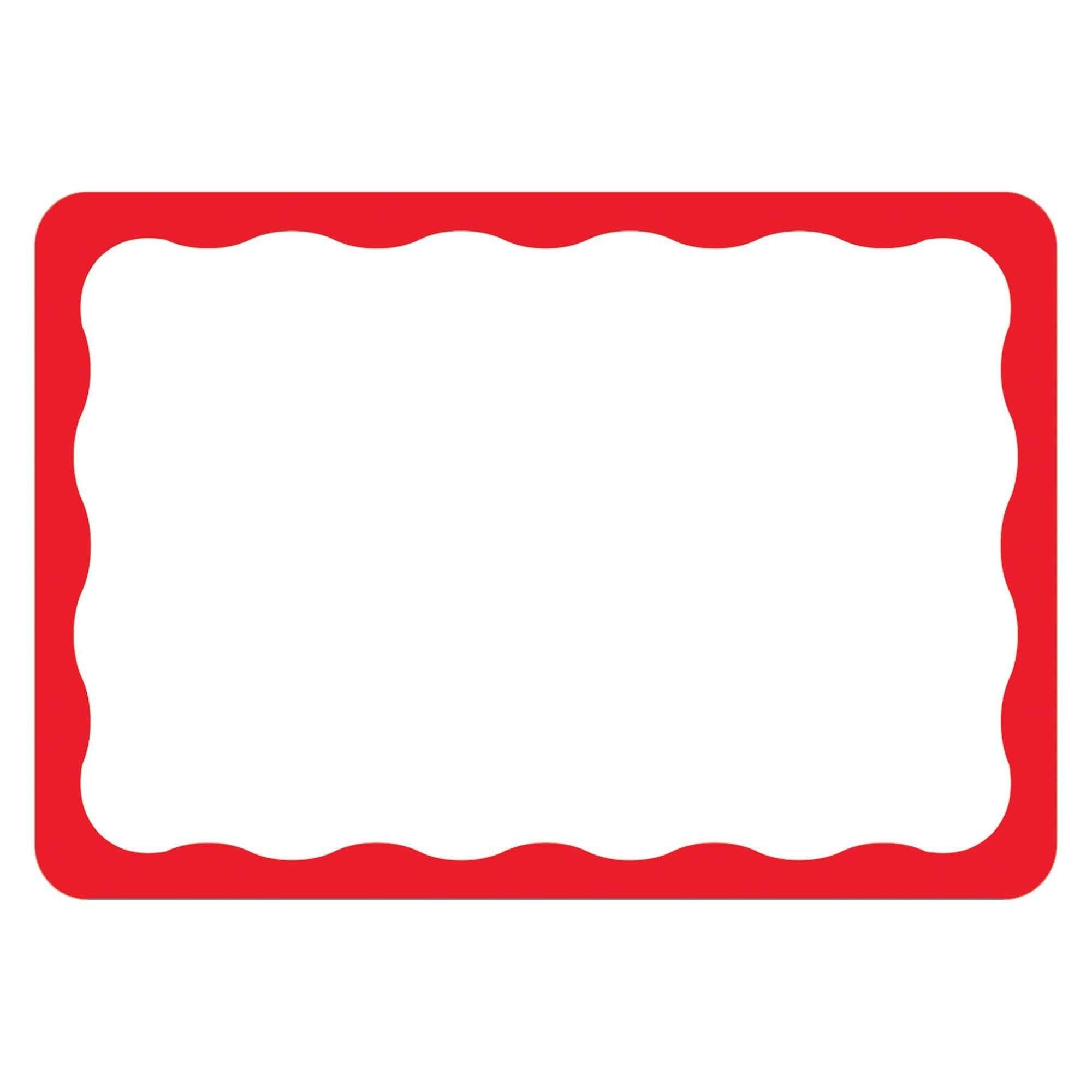 Red Border Name Tags – Party Stuff