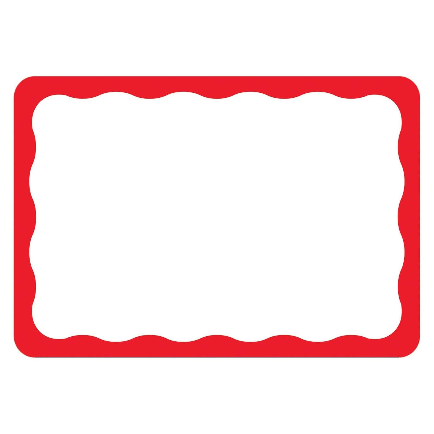 Red Border Name Tags – Party Stuff