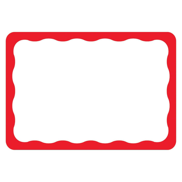 Red Border Name Tags – Party Stuff
