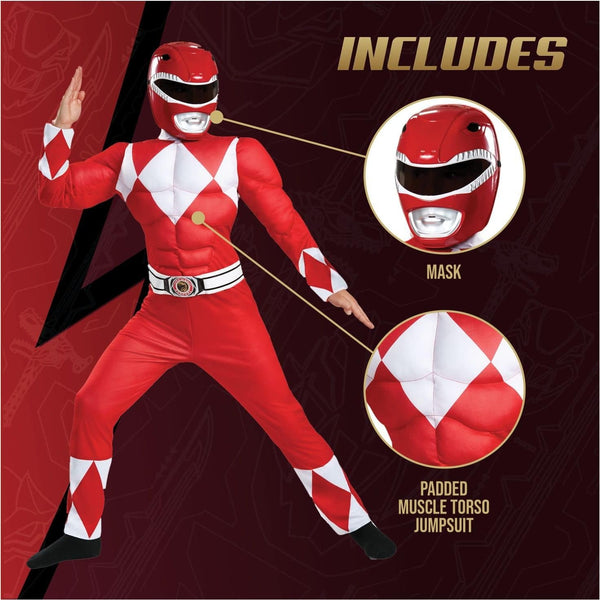 Red Ranger Classic Muscle Child Costume