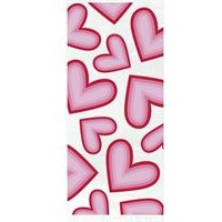 Retro Valentine Hearts Cellophane Bags 20 Count