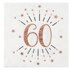 Rose Gold Sparkling Age Napkin 60 Years