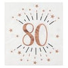 Rose Gold Sparkling Age Napkin 80 Years