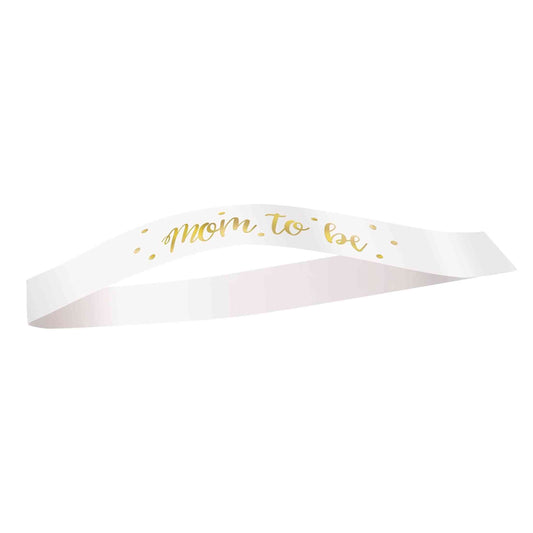 Sash - Satin, Gold Foil, "Mom To Be"