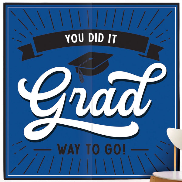 School Spirit Plastic Backdrop - Blue