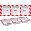 Sectioned Hot Chocolate Platter- 1 Piece -Ideal for Everyday Use and Any Occasion, 17.63" x 6.45", Red and White