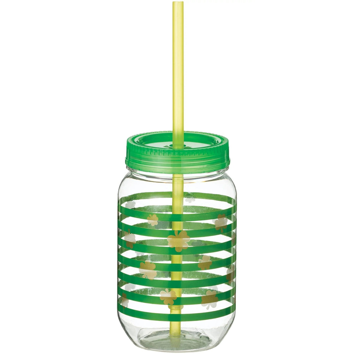 Shamrock Mason Cup With Straw