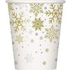 Silver And Gold Snowflakes 9Oz Cups