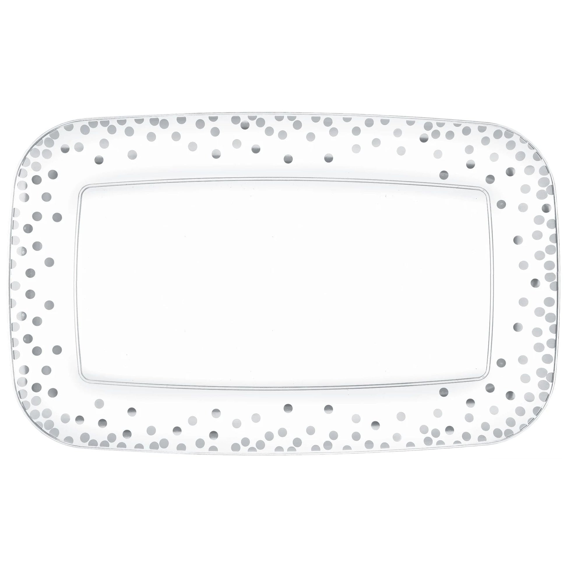 Silver Dots Rectangular Tray
