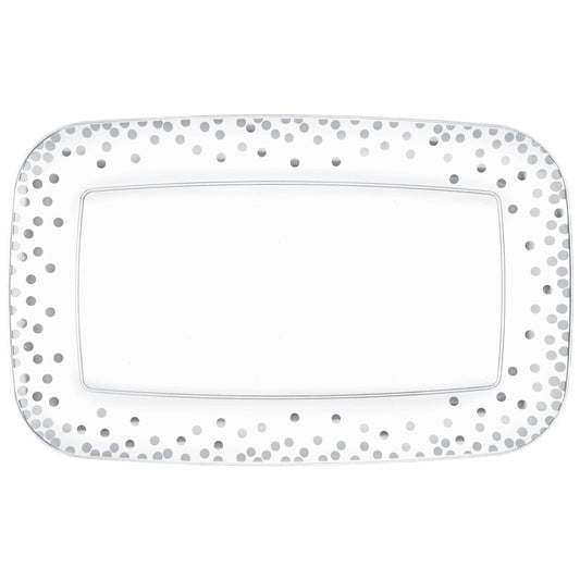 Silver Dots Rectangular Tray