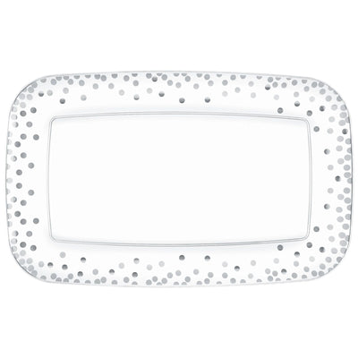 Silver Dots Rectangular Tray