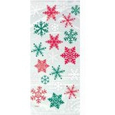 20 Snowflake Red/Green Cellophane Bag