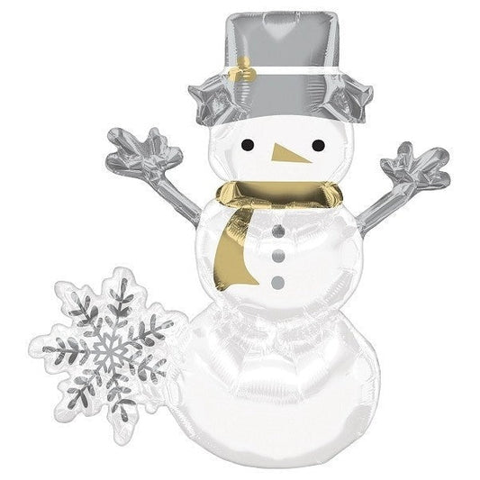 Snowman And Snowflake Air Filled Balloon