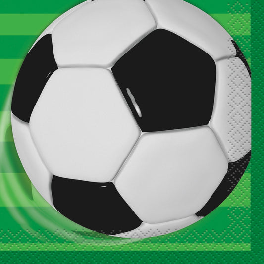 Soccer Beverage Napkins, 16 Count