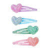 Sparkle Heart Bobble Hair Clips, 4pcs