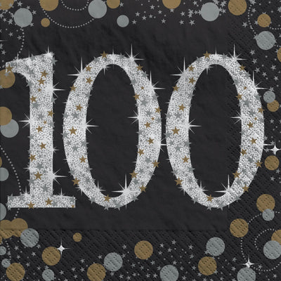 Sparkling Celebration 100th Birthday Beverage Napkins