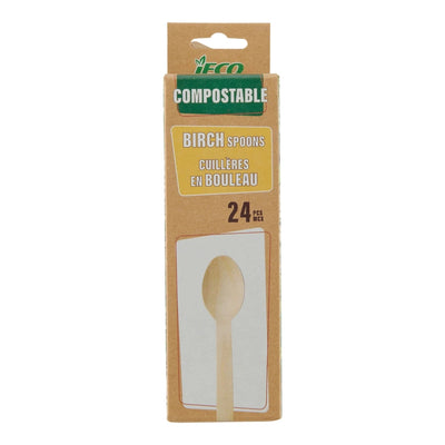 Spoons - Soup, Birch Wood, Compostable, 24 Count