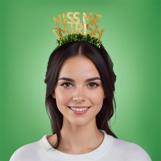 St. Patrick's Day Kiss Me I'm Irish Glitter Headband