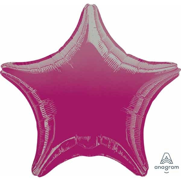 Star-Shaped Foil Balloon 19" in Fuchsia