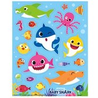 Baby Shark Sticker Sheet, 4 Sheets of 20 Stickers