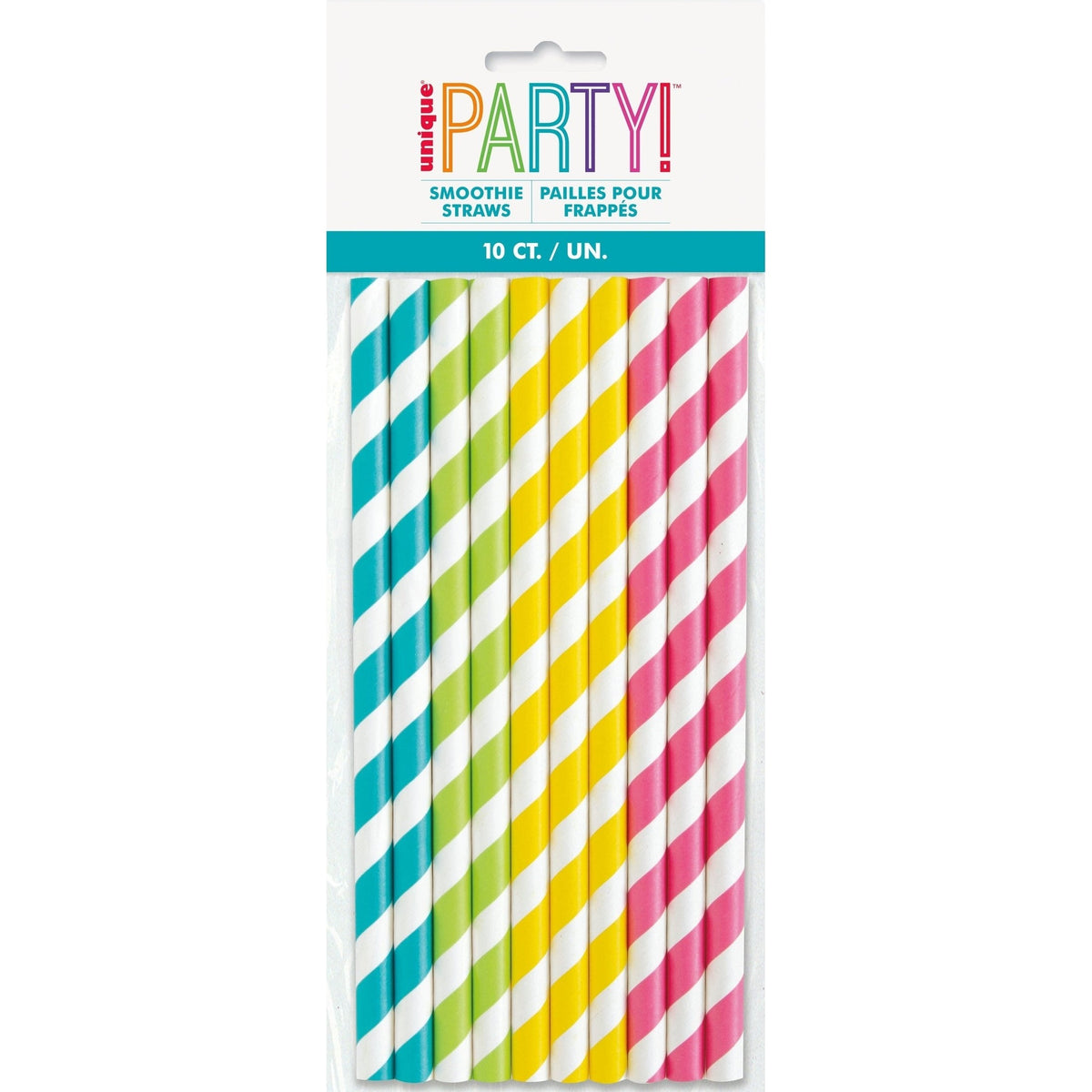 Straws - Striped Paper, Smoothie, 10 Count