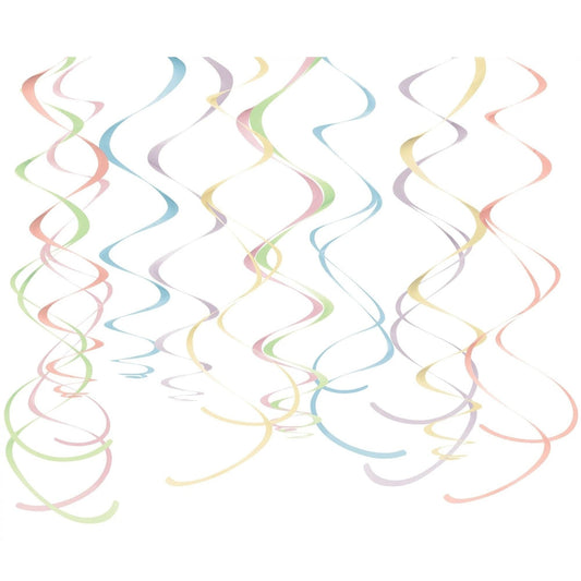 Swirl Decoration - Pastel, Plastic, 22", 12 Count