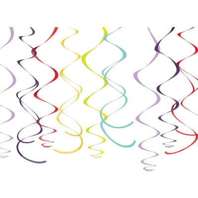 Swirl Decoration - Rainbow, Plastic, 22", 12 Count
