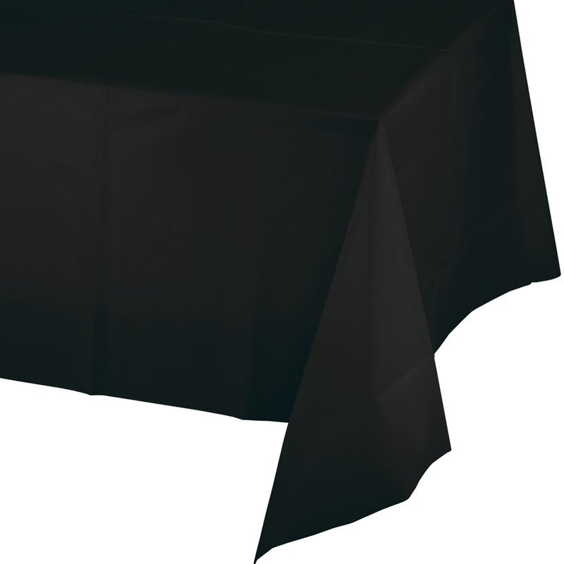 Table Cover Plastic 1 Count 54 x 108 Black Velvet