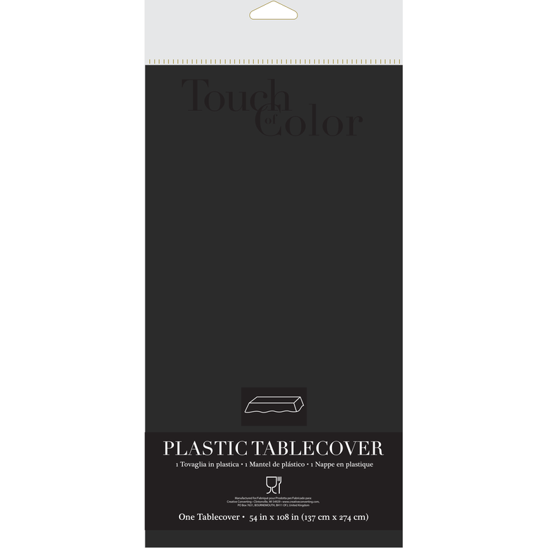 Table Cover Plastic 1 Count 54 x 108 Black Velvet